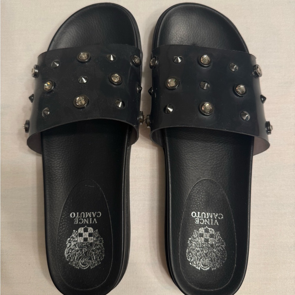 Vince Camuto Black Studded Sandals